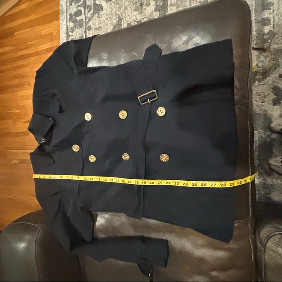 Ralph Ralph Lauren Women’s Navy Belted Trench Coat w/Gold Buttons Medium - Picture 13 of 13